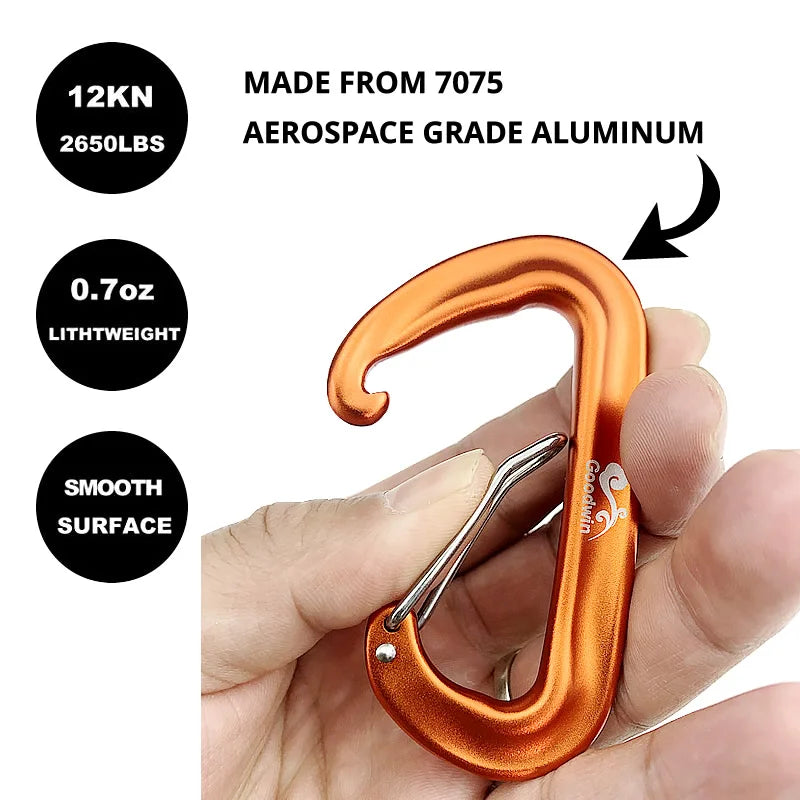4 PCS Goodwin Hammock Carabiner 12KN Multi-Functional Durable Outdoor Gear for Camping Traveling
