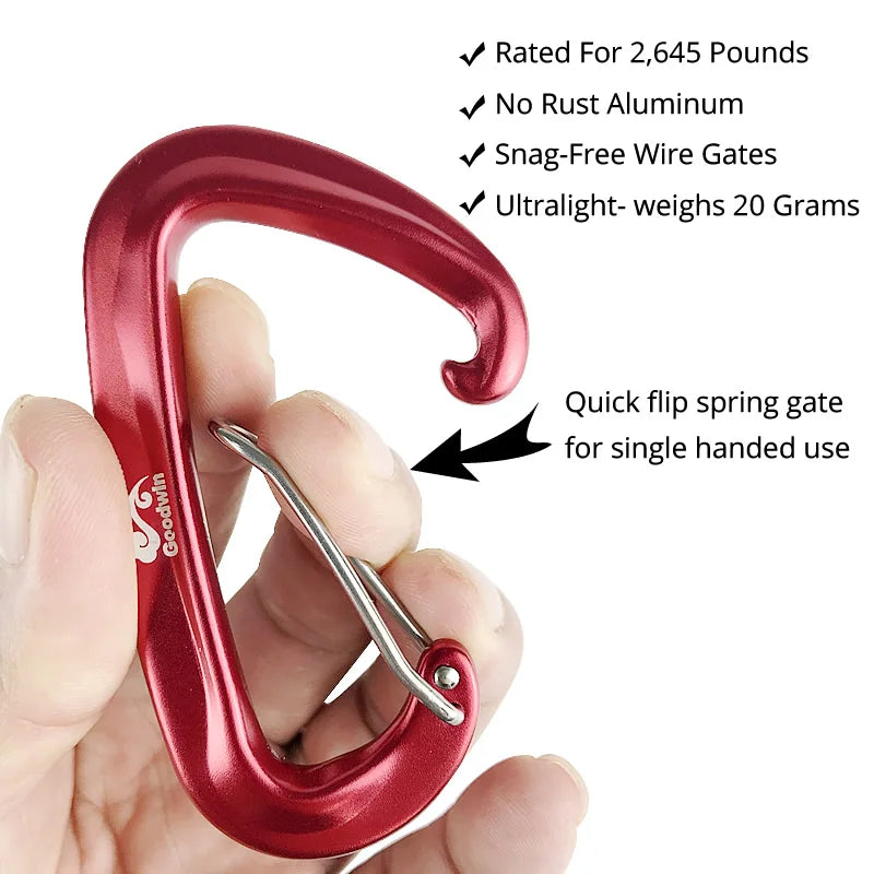4 PCS Goodwin Hammock Carabiner 12KN Multi-Functional Durable Outdoor Gear for Camping Traveling