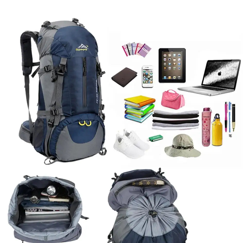 50L Waterproof Zipper Hiking Backpack for Men for Outdoor Sports Day Travel Climbing Camping Tours Spring