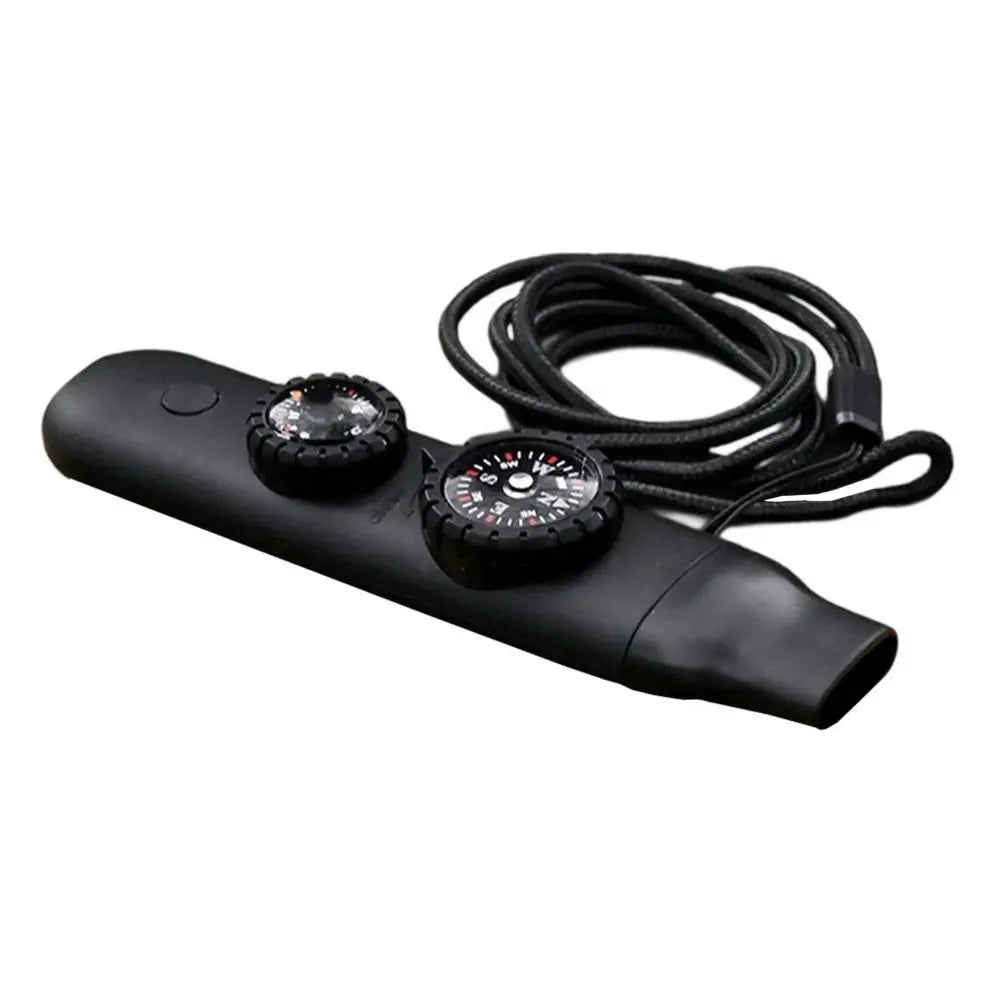 7-in-1 Emergency Survival Whistle Compass Multifunction Outdoor Survival Whistle High Decibel Portable 7-in-1 Emergency Whistle