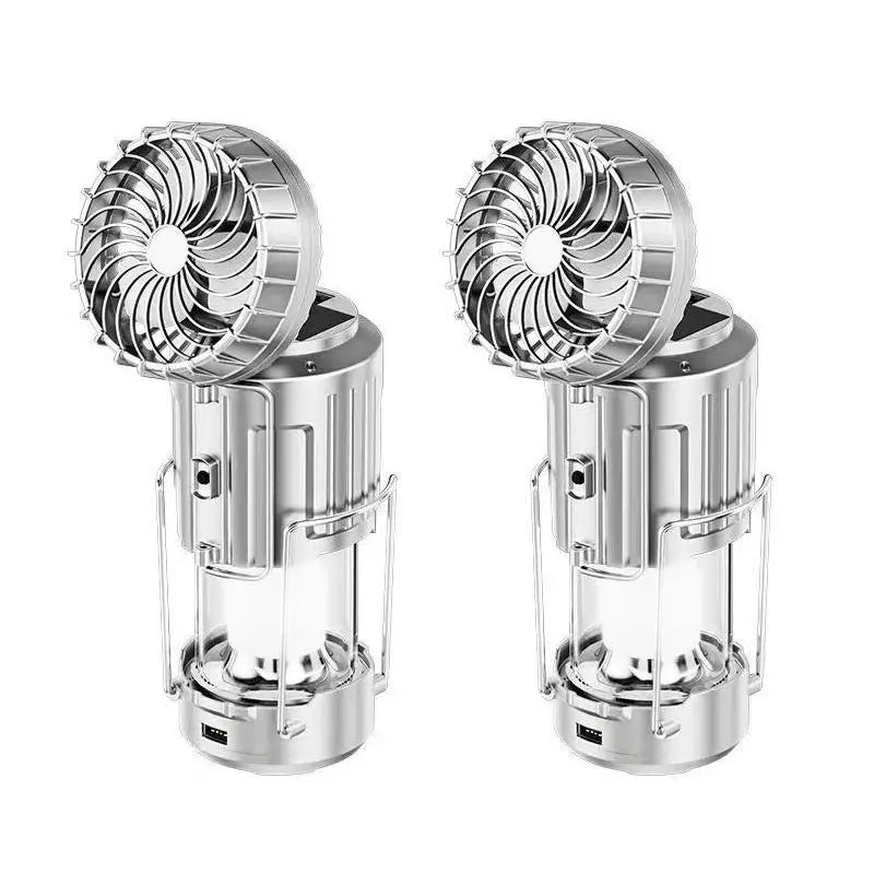 3-in-1 Solar Charging Camping Light, Flashlight with Built-in Fan, Multifunctional Outdoor Lighting Lamp