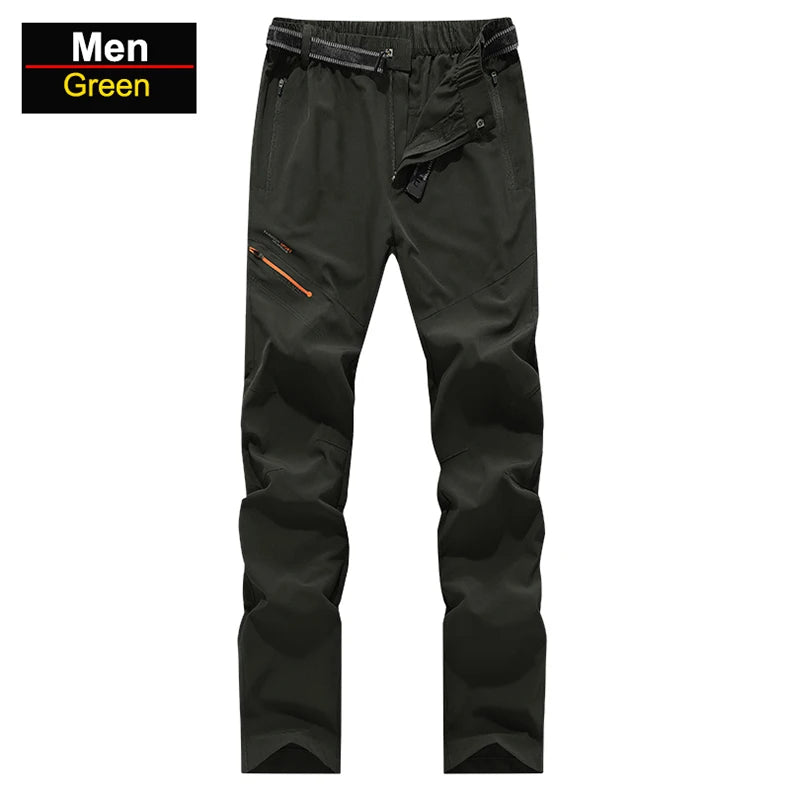 CHRLCK Men Women Waterproof Camping Hiking Pants Summer Quick Dry Trekking Climbing Fishing Sport Outdoor Trousers Women Breathable