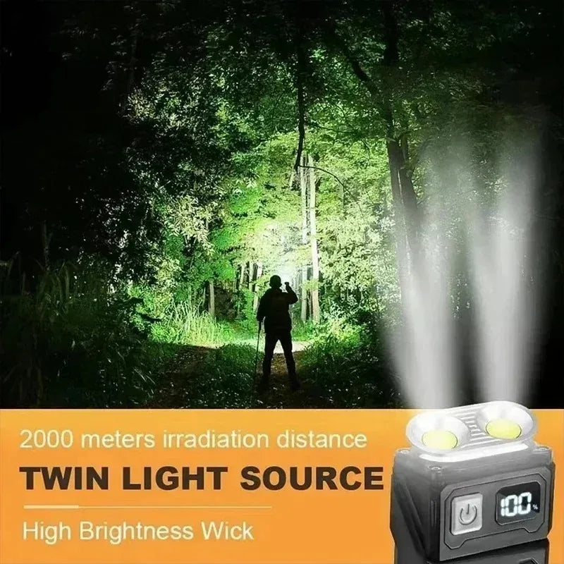 Tactical Edc Flashlight Light Portable Multifunctional Torch USB Rechargeable Outdoor Camping Emergency Light Fishing Lanter