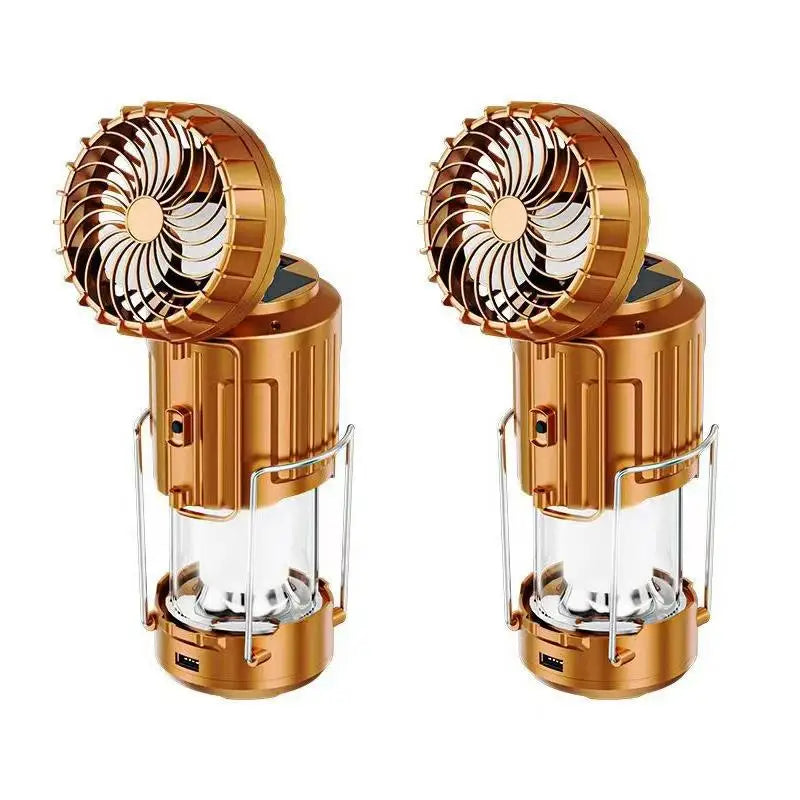 3-in-1 Solar Charging Camping Light, Flashlight with Built-in Fan, Multifunctional Outdoor Lighting Lamp