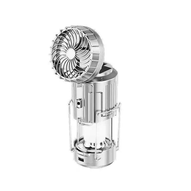 3-in-1 Solar Charging Camping Light, Flashlight with Built-in Fan, Multifunctional Outdoor Lighting Lamp