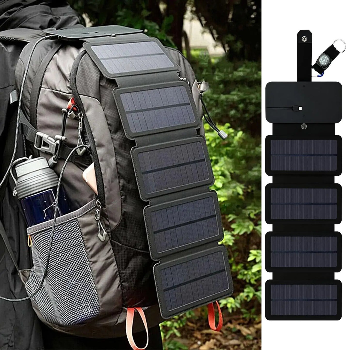 Solar Charger Portable Waterproof Cellphone Charging Device Folding USB Device Charger for Home Outdoor Car RV Hiking Explorer