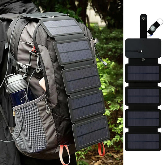 Solar Charger Portable Waterproof Cellphone Charging Device Folding USB Device Charger for Home Outdoor Car RV Hiking Explorer