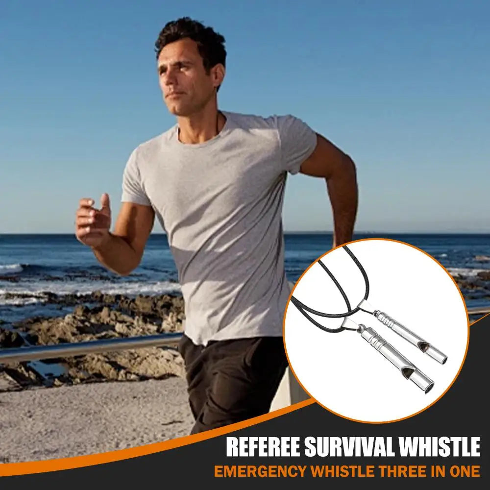 Outdoor Emergency Whistle Survival Safety MINI Whistle EDC Whistle Necklace Hiking Camping Trip Explore Survival Tool