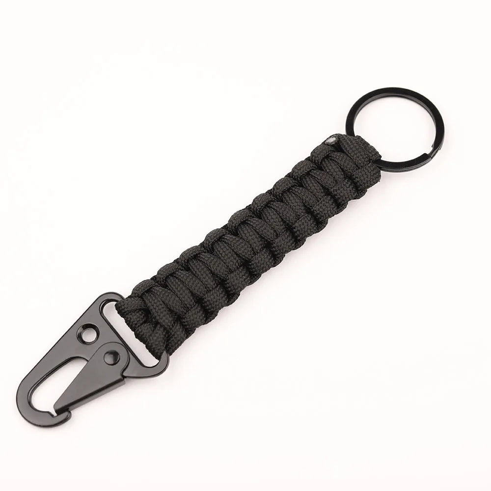 Paracord Keychain Military Braided Core Rope Carabiner Bottle Opener Outdoor Emergency Knot Survival Tools for Camping Hiking