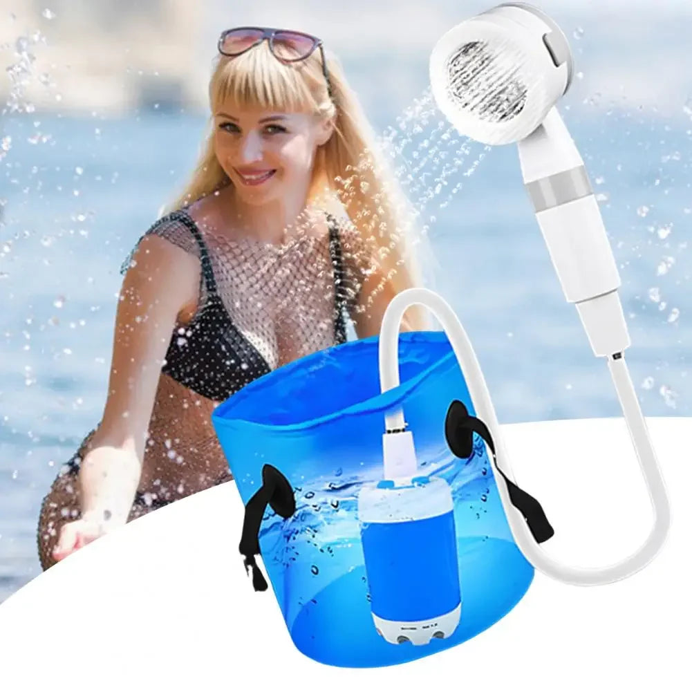 Outdoor Shower Gadget Portable Camping Shower Pump USB Rechargeable  Camp Hiking Car Washing RV Traveling Electric Shower Head S
