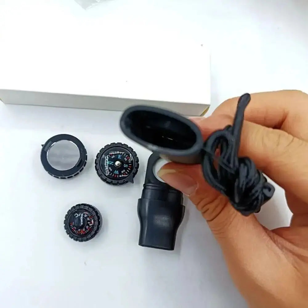 7-in-1 Emergency Survival Whistle Compass Multifunction Outdoor Survival Whistle High Decibel Portable 7-in-1 Emergency Whistle