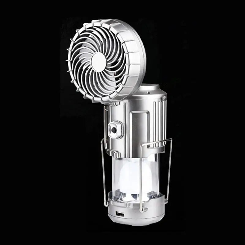 3-in-1 Solar Charging Camping Light, Flashlight with Built-in Fan, Multifunctional Outdoor Lighting Lamp