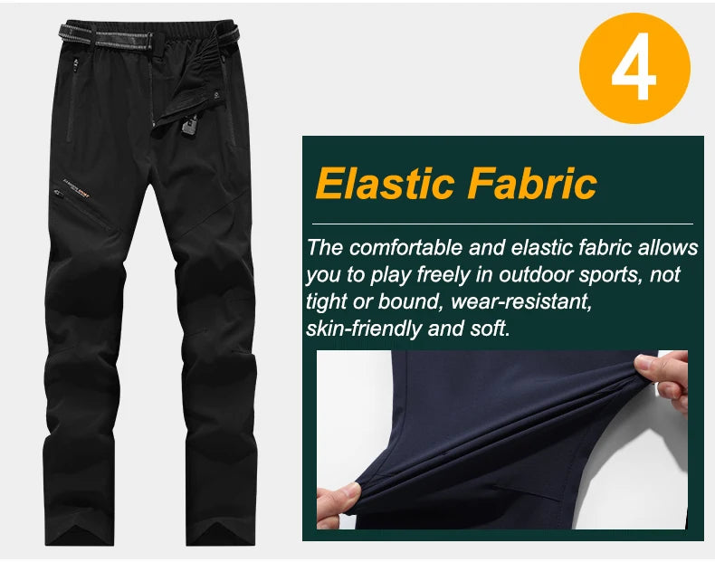 CHRLCK Men Women Waterproof Camping Hiking Pants Summer Quick Dry Trekking Climbing Fishing Sport Outdoor Trousers Women Breathable