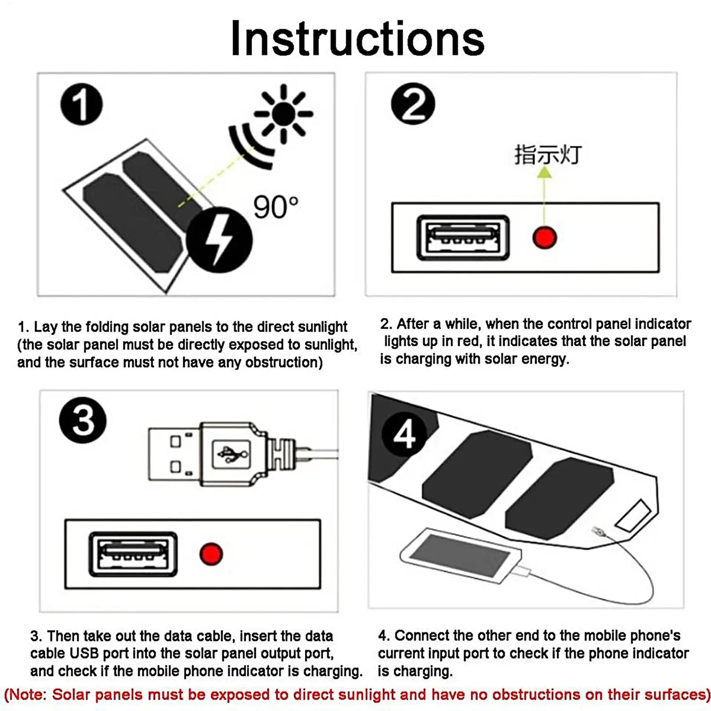 Solar Charger Portable Waterproof Cellphone Charging Device Folding USB Device Charger for Home Outdoor Car RV Hiking Explorer