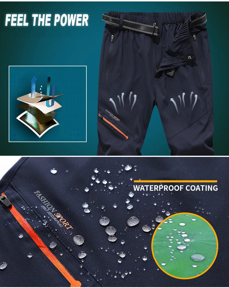 CHRLCK Men Women Waterproof Camping Hiking Pants Summer Quick Dry Trekking Climbing Fishing Sport Outdoor Trousers Women Breathable