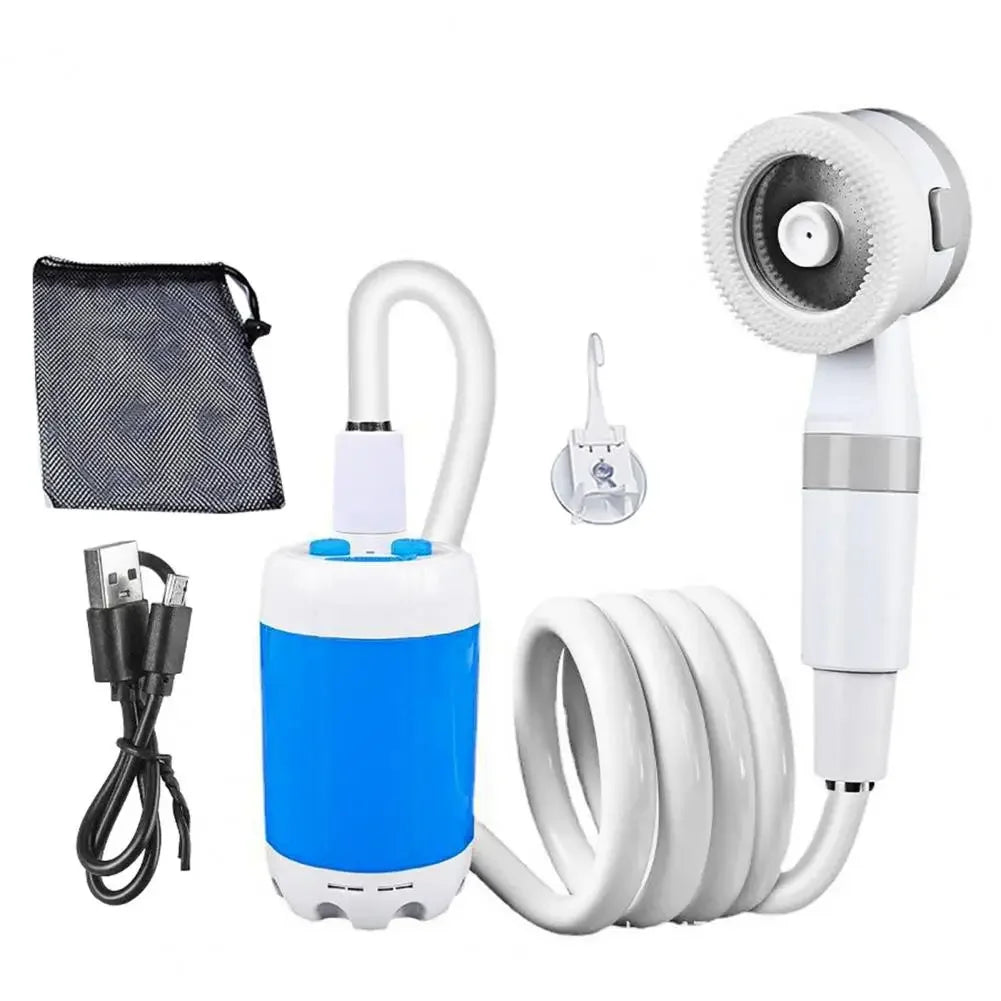 Outdoor Shower Gadget Portable Camping Shower Pump USB Rechargeable  Camp Hiking Car Washing RV Traveling Electric Shower Head S