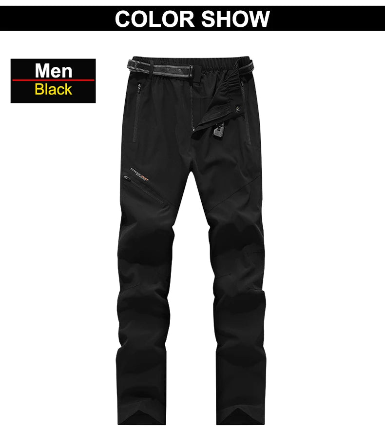 CHRLCK Men Women Waterproof Camping Hiking Pants Summer Quick Dry Trekking Climbing Fishing Sport Outdoor Trousers Women Breathable