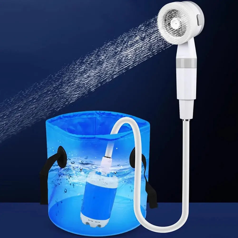 Outdoor Shower Gadget Portable Camping Shower Pump USB Rechargeable  Camp Hiking Car Washing RV Traveling Electric Shower Head S