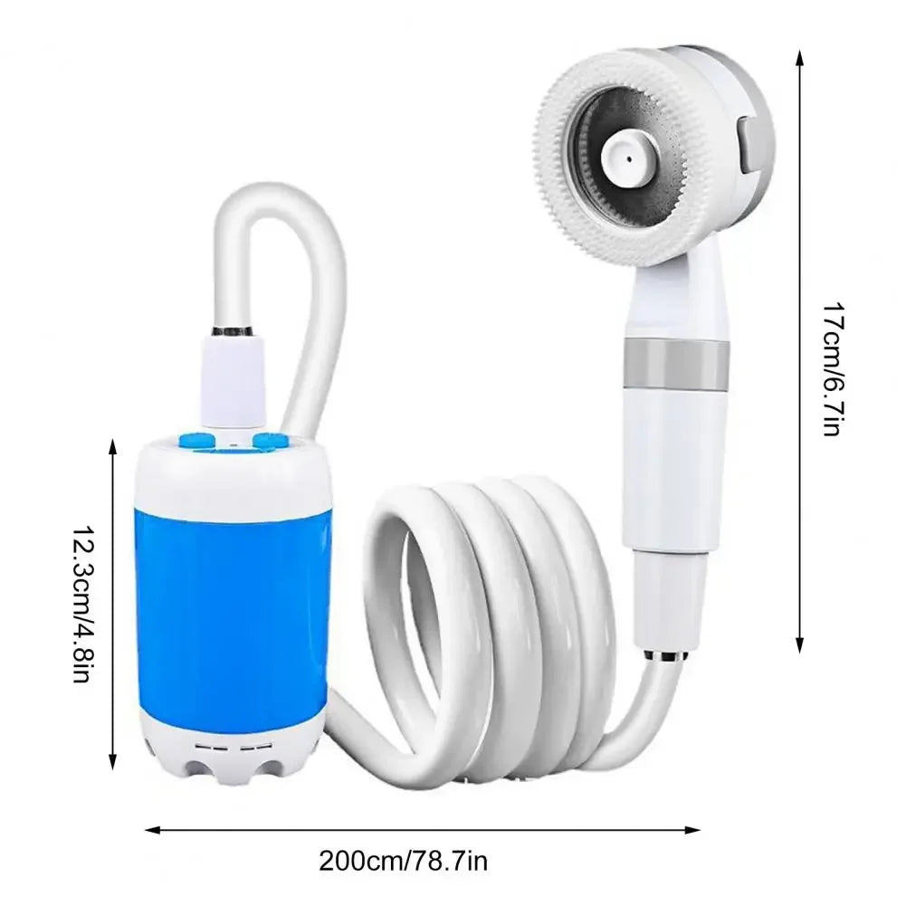Outdoor Shower Gadget Portable Camping Shower Pump USB Rechargeable  Camp Hiking Car Washing RV Traveling Electric Shower Head S