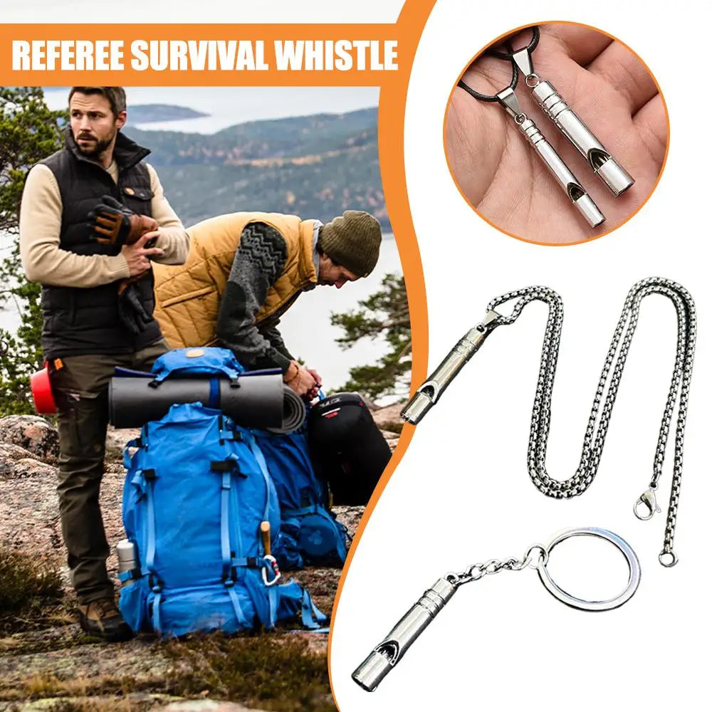 Outdoor Emergency Whistle Survival Safety MINI Whistle EDC Whistle Necklace Hiking Camping Trip Explore Survival Tool