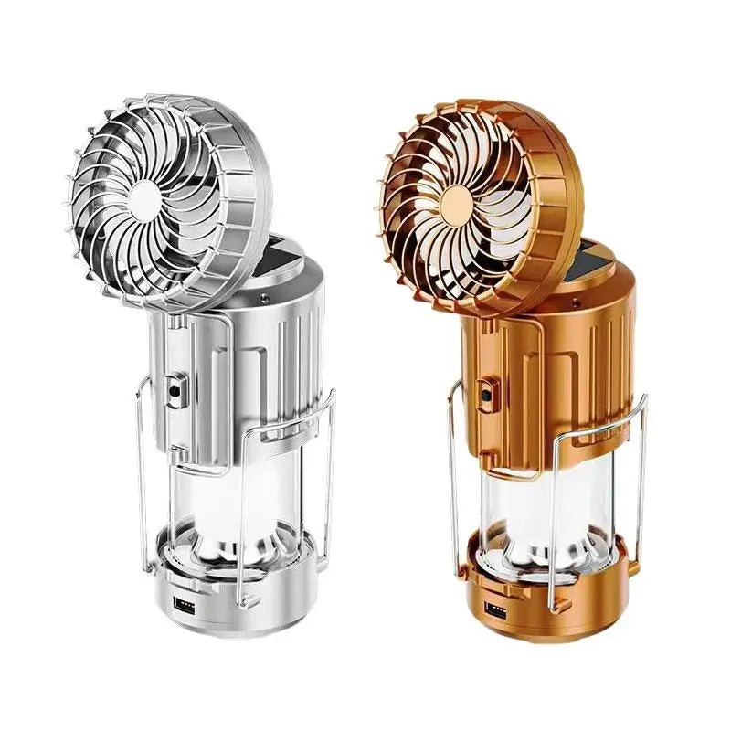 3-in-1 Solar Charging Camping Light, Flashlight with Built-in Fan, Multifunctional Outdoor Lighting Lamp