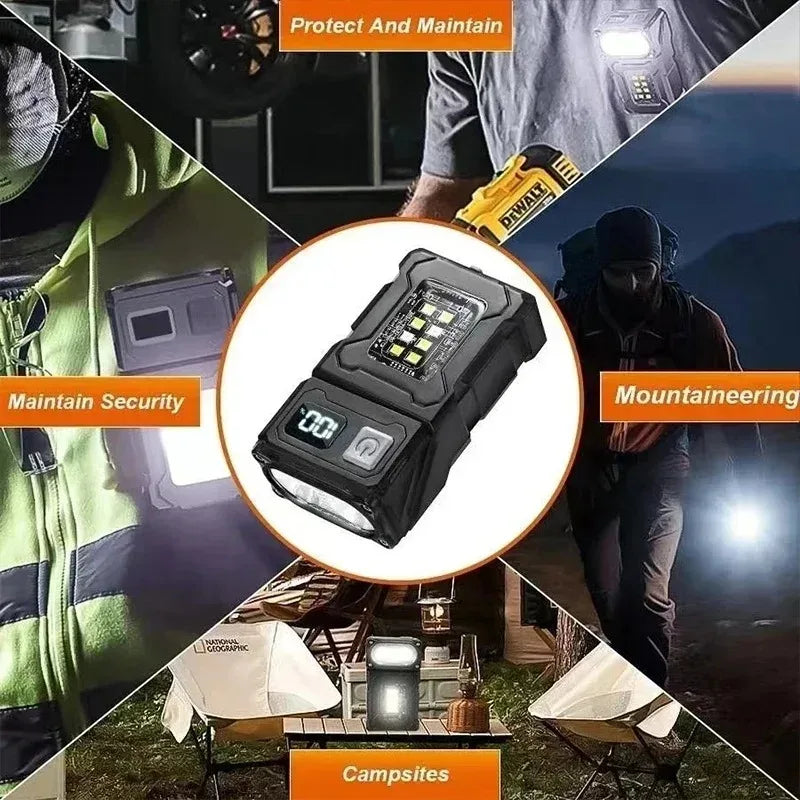 Tactical Edc Flashlight Light Portable Multifunctional Torch USB Rechargeable Outdoor Camping Emergency Light Fishing Lanter