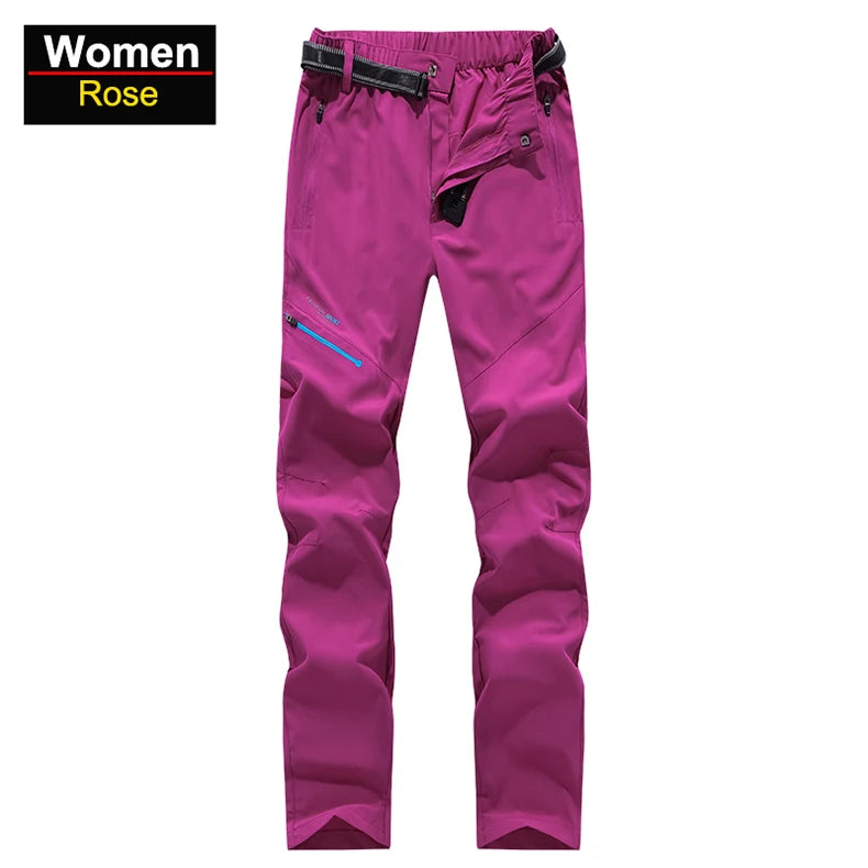CHRLCK Men Women Waterproof Camping Hiking Pants Summer Quick Dry Trekking Climbing Fishing Sport Outdoor Trousers Women Breathable