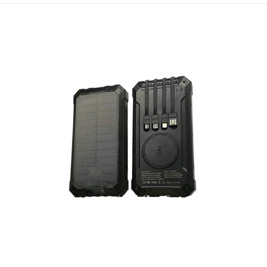 20000mAh Solar Power Bank Wireless Charging Outdoor Dual Flashlight Portable Charger