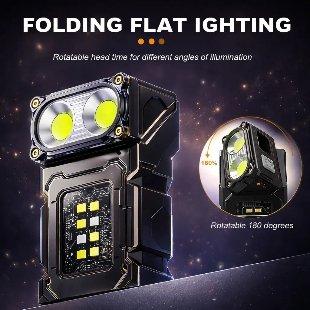 Tactical Edc Flashlight Light Portable Multifunctional Torch USB Rechargeable Outdoor Camping Emergency Light Fishing Lanter