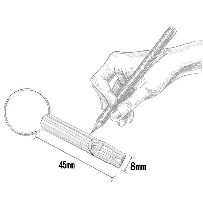 1pc Camping Hiking Survival Whistle, Small Aluminum Emergency Train Whistle with Keychain, Outdoor EDC Tool