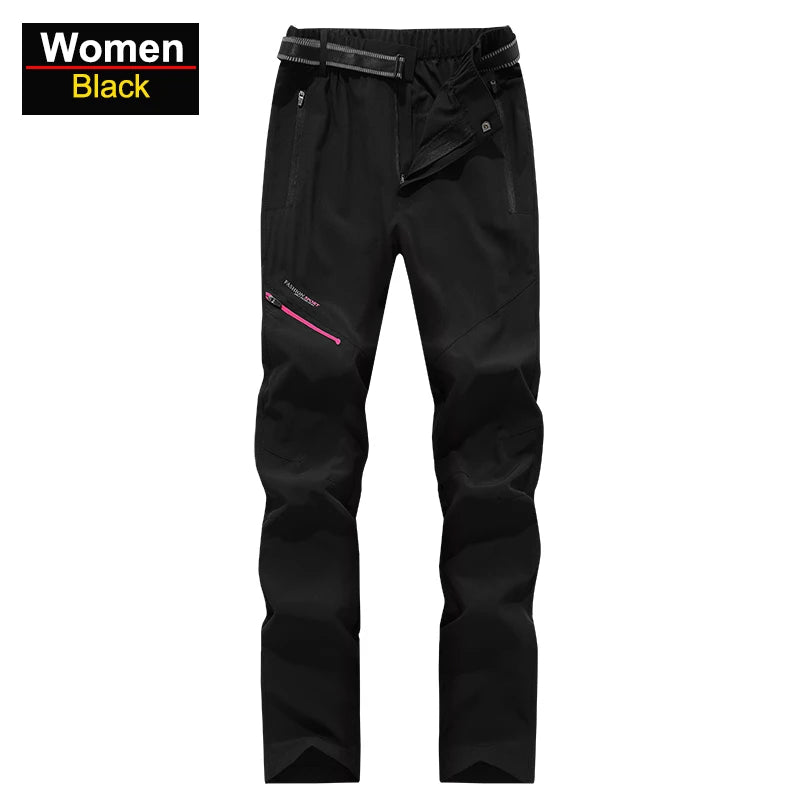 CHRLCK Men Women Waterproof Camping Hiking Pants Summer Quick Dry Trekking Climbing Fishing Sport Outdoor Trousers Women Breathable