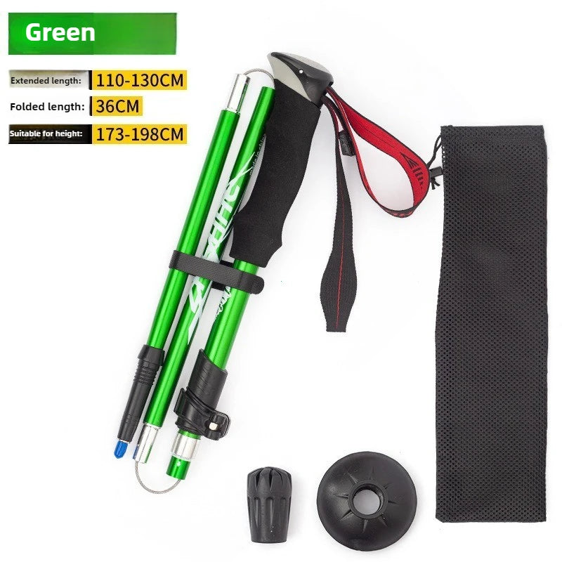 Adjustable Aluminum Alloy Hiking Walking Sticks for Camping Mountaineering 1 trekking pole Ultralight Folding trekking pole