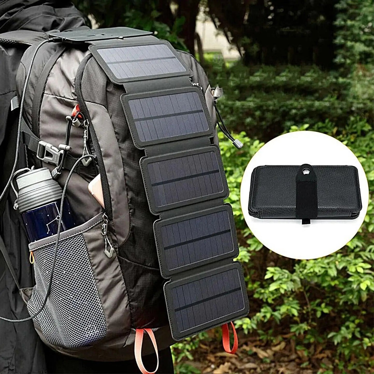 Solar Charger Portable Waterproof Cellphone Charging Device Folding USB Device Charger for Home Outdoor Car RV Hiking Explorer