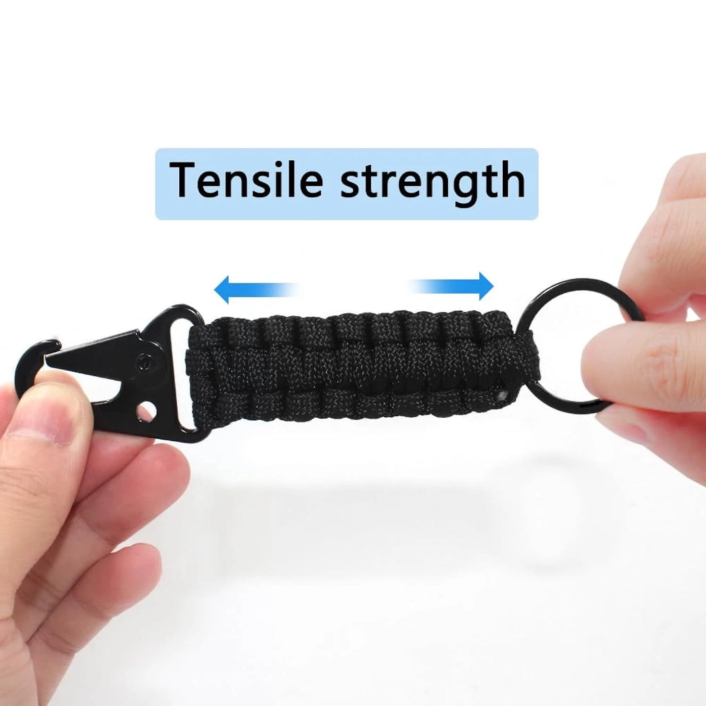 Paracord Keychain Military Braided Core Rope Carabiner Bottle Opener Outdoor Emergency Knot Survival Tools for Camping Hiking