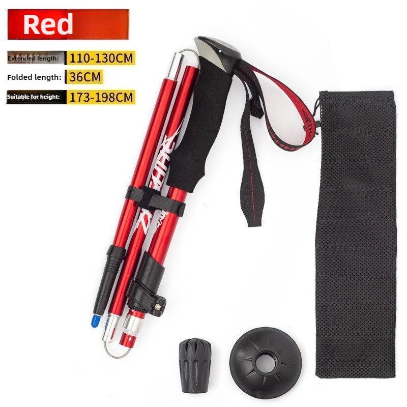 Adjustable Aluminum Alloy Hiking Walking Sticks for Camping Mountaineering 1 trekking pole Ultralight Folding trekking pole
