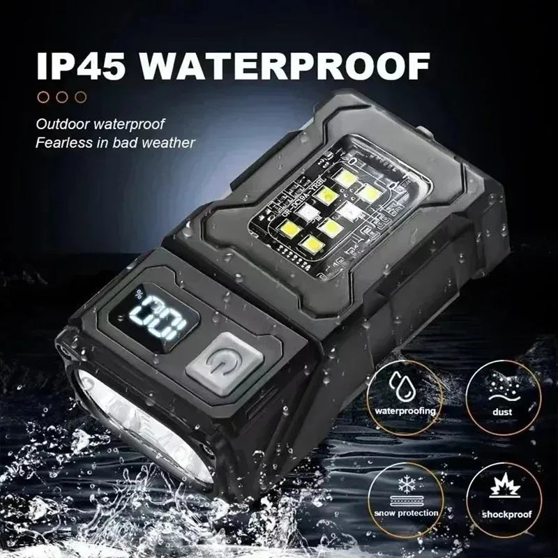 Tactical Edc Flashlight Light Portable Multifunctional Torch USB Rechargeable Outdoor Camping Emergency Light Fishing Lanter