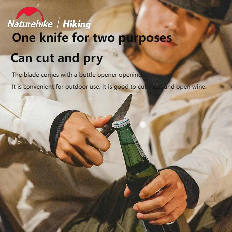 Naturehike Titanium Camping Supplies Knife Fork Spoon 3-In-1 Set Outdoor Portable Cutlery Set Multifunction Tableware