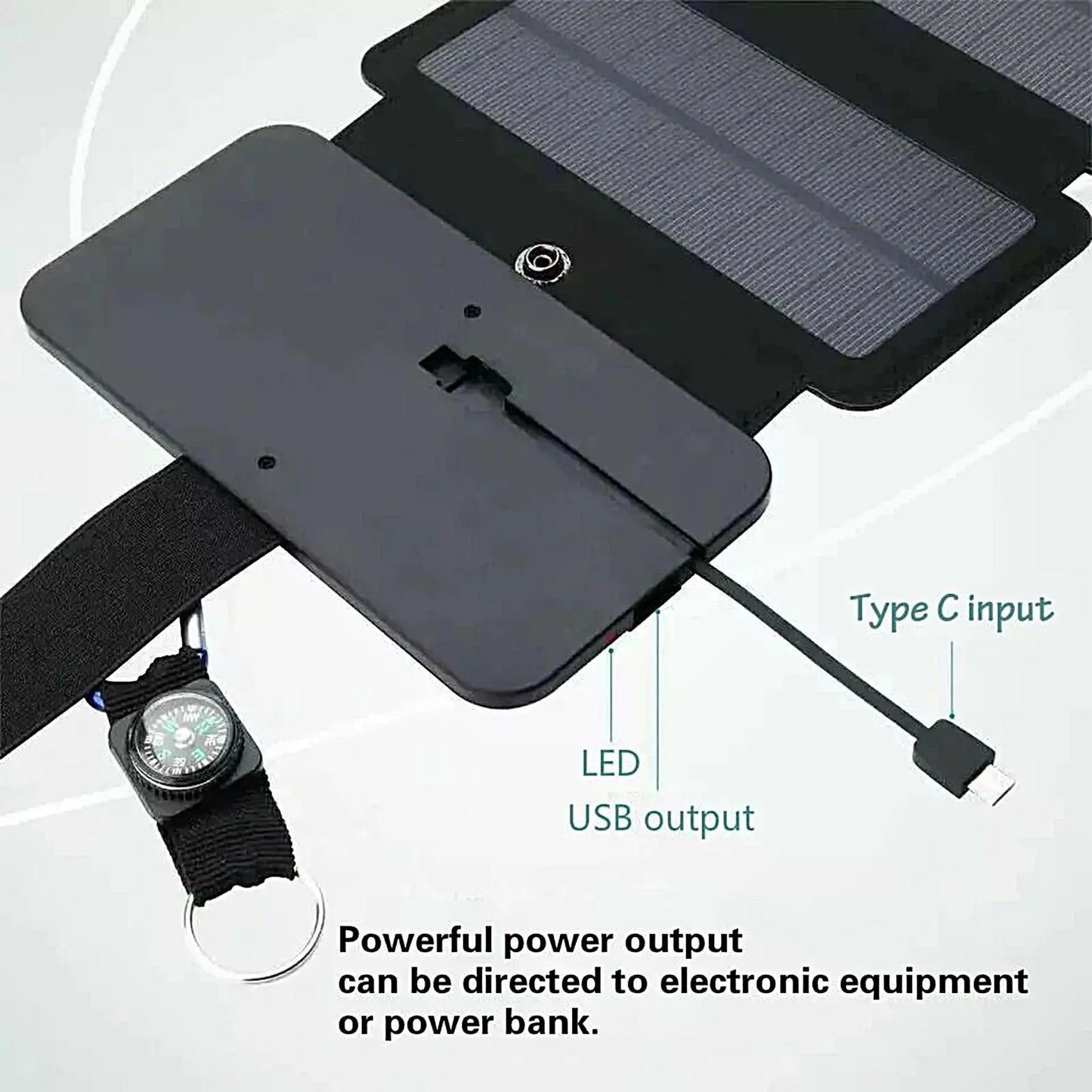 Solar Charger Portable Waterproof Cellphone Charging Device Folding USB Device Charger for Home Outdoor Car RV Hiking Explorer