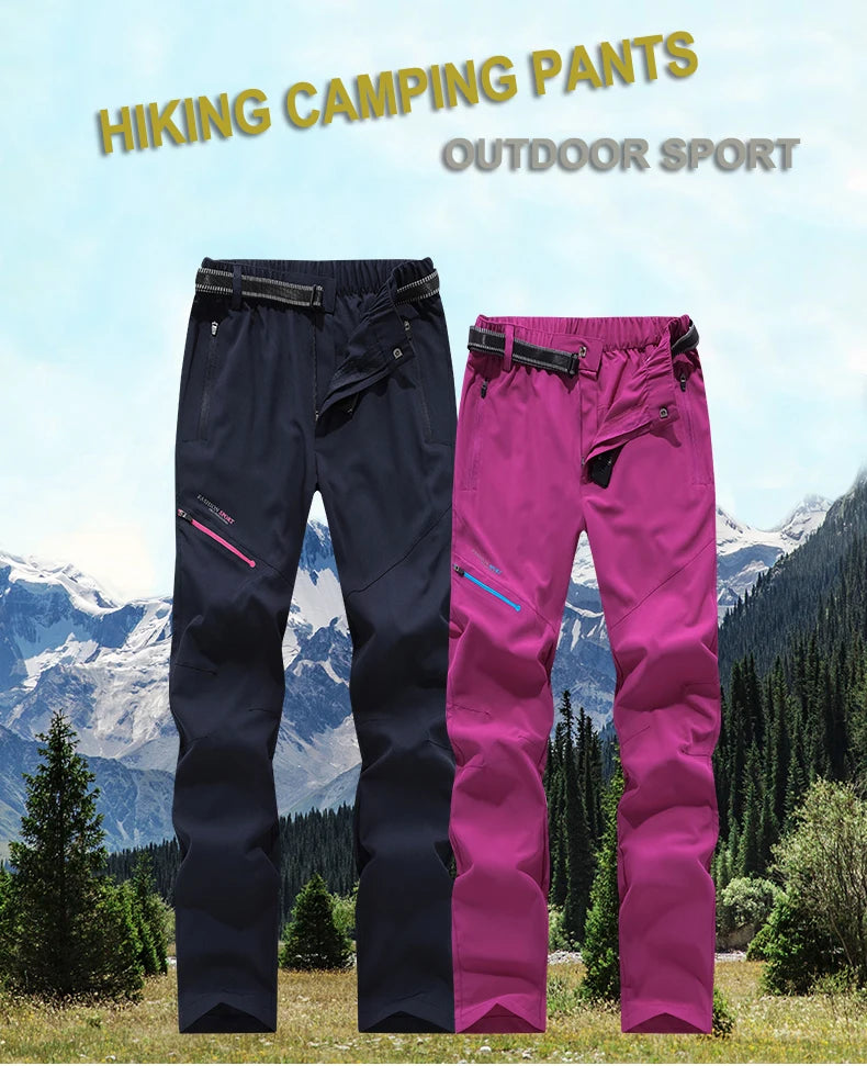 CHRLCK Men Women Waterproof Camping Hiking Pants Summer Quick Dry Trekking Climbing Fishing Sport Outdoor Trousers Women Breathable