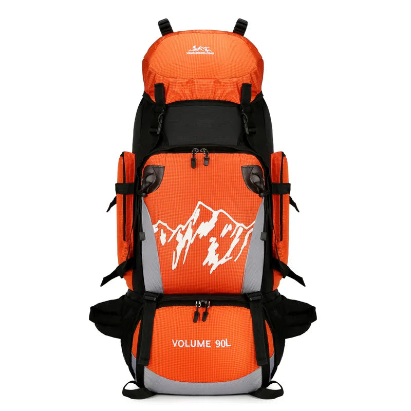 90L Outdoor Mountaineering Backpack Large Capacity Sports Bag Waterproof Hiking Travel Bag Optional Reflective Strip Backpack