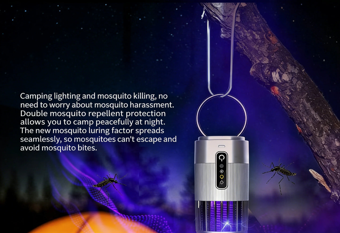 Outdoor Solar Energy Mosquito Killer Camping lamp Upgrade Household Mosquito Repellent USB Rechargeable Portable Insect Killer