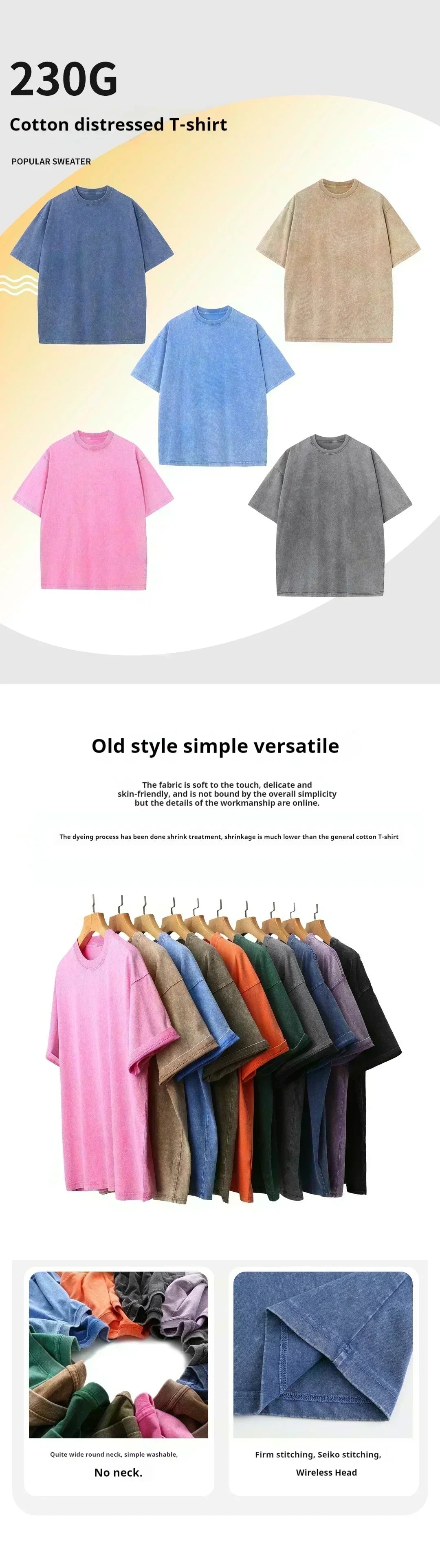 Men's Oversized Camping I Hate People T Shirt Retro Mountain Print Cotton Washed Casual Summer Short Sleeve Tee