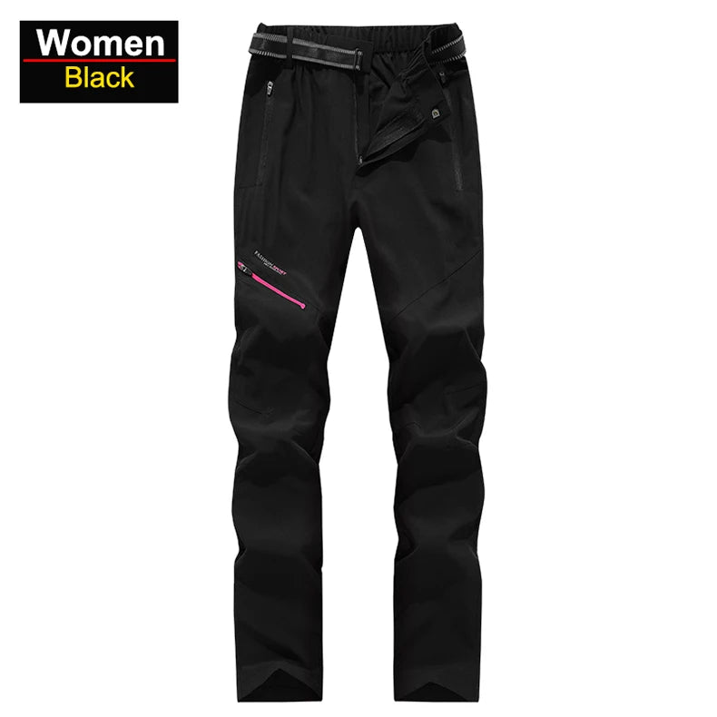 CHRLCK Men Women Waterproof Camping Hiking Pants Summer Quick Dry Trekking Climbing Fishing Sport Outdoor Trousers Women Breathable