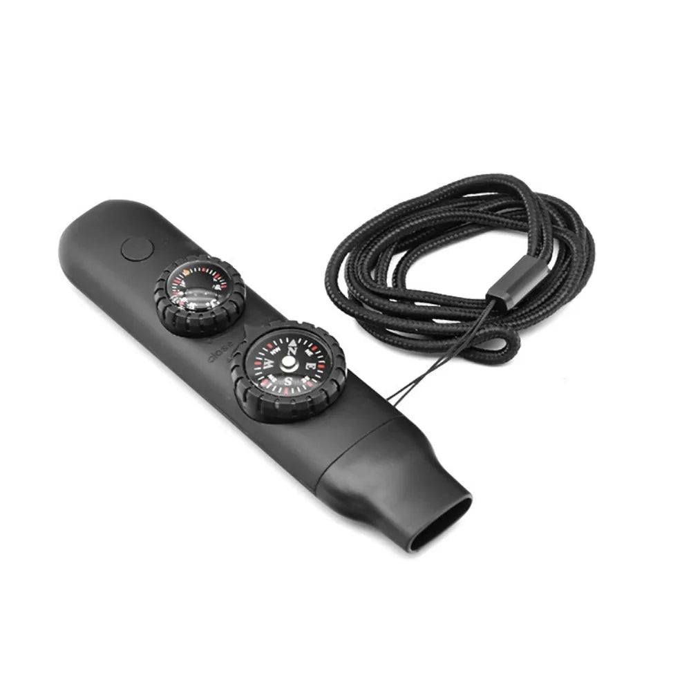 7-in-1 Emergency Survival Whistle Compass Multifunction Outdoor Survival Whistle High Decibel Portable 7-in-1 Emergency Whistle