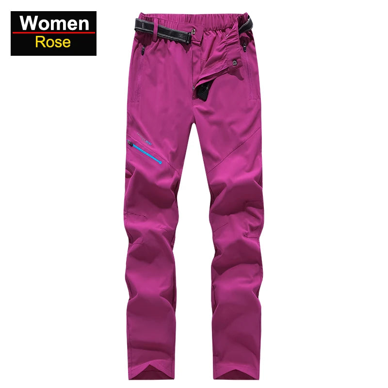CHRLCK Men Women Waterproof Camping Hiking Pants Summer Quick Dry Trekking Climbing Fishing Sport Outdoor Trousers Women Breathable