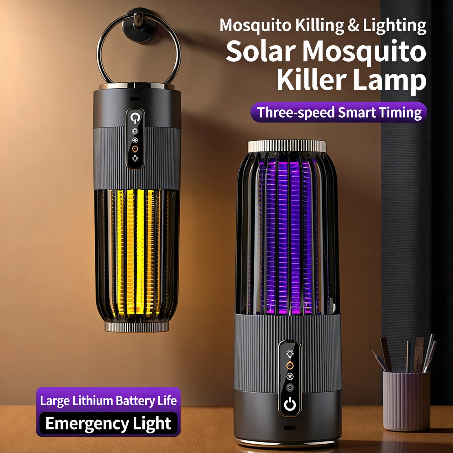 Outdoor Solar Energy Mosquito Killer Camping lamp Upgrade Household Mosquito Repellent USB Rechargeable Portable Insect Killer